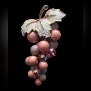 Park Lane Pink & Lavender Cluster Brooch “Grapes”